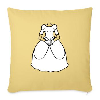 robe de mariée clipart jupe robe prince de mariage - Housse de coussin décorative 45 x 45 cm - jaune délavé - Devant