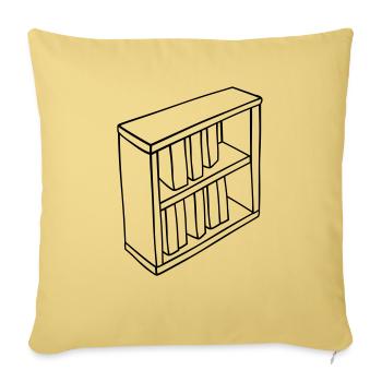 Bücherregal Clipart Design - Sofakissenbezug 45 x 45 cm - Hellgelb - Vorne
