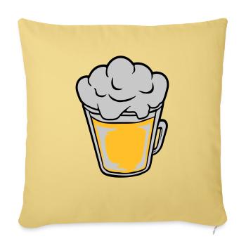 Bière comique vue d’en haut - Housse de coussin décorative 45 x 45 cm - jaune délavé - Devant