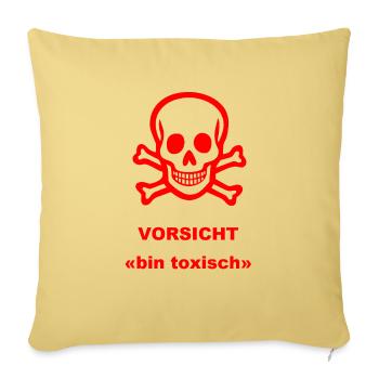 Toxisch, Frech, Totenkopf, Cool, Wiltsch, - Sofakissenbezug 45 x 45 cm - Hellgelb - Vorne