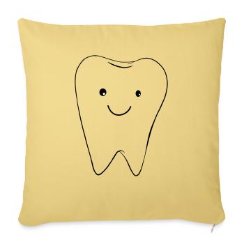 Tooth sweet - Sofa pillowcase 17,3'' x 17,3'' (45 x 45 cm) - washed yellow - Front