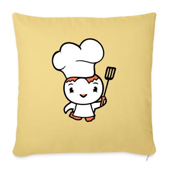 Oiseau Chef Chapeau Canard Délicieux Faim Nourriture Mignon - Housse de coussin décorative 45 x 45 cm - jaune délavé - Devant