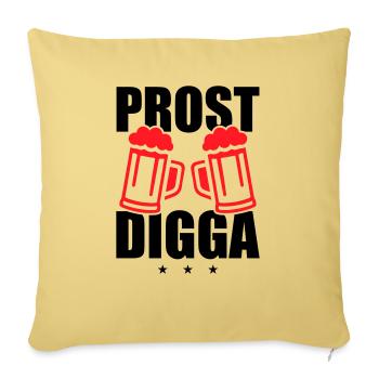 Prost Digga Bier - Sofakissenbezug 45 x 45 cm - Hellgelb - Vorne