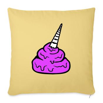 Horse Unicorn Horn Poop Shit Funny Poop Pile - Sofa pillowcase 17,3'' x 17,3'' (45 x 45 cm) - washed yellow - Front