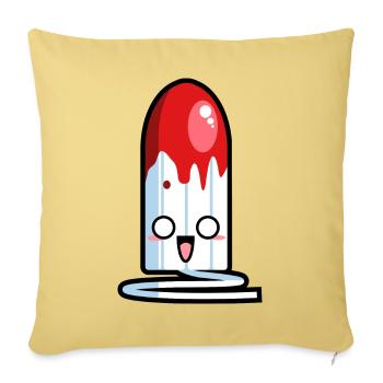 Kawaii Tampon Fella - Housse de coussin décorative 45 x 45 cm - jaune délavé - Devant