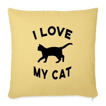 Chat Chats Chat Ami Chat Dame ChatOn - Housse de coussin décorative 45 x 45 cm - jaune délavé - Devant