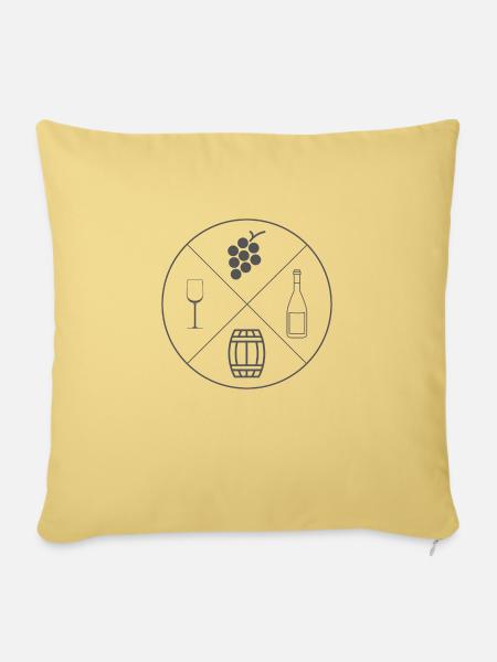 Schlichtes Wein Design - Sofakissenbezug 45 x 45 cm - Hellgelb