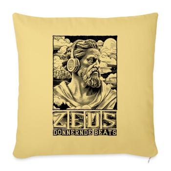 Zeus’ dröhnende Beats - Epische Klanggewalt - Sofakissenbezug 45 x 45 cm - Hellgelb - Vorne