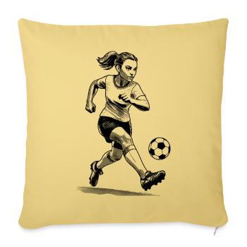 Fanliebe Frauenfußball Shirt für Siegerinnen - Sofakissenbezug 45 x 45 cm - Hellgelb - Vorne
