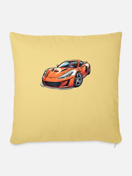 Flammender Sportwagen - Sofakissenbezug 45 x 45 cm - Hellgelb