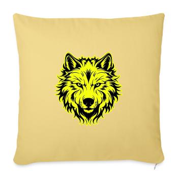 Wolf Kopf Porträt Symbol - Sofakissenbezug 45 x 45 cm - Hellgelb - Vorne
