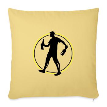 Silhouette Saufen - Sofakissenbezug 45 x 45 cm - Hellgelb - Vorne
