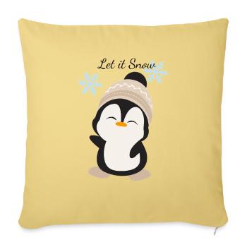 Cuddly Penguin Winter Magic - Sofa pillowcase 17,3'' x 17,3'' (45 x 45 cm) - washed yellow - Front