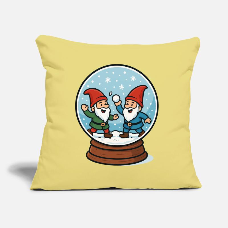 Dwarfs in a snow globe Sofa pillowcase 17,3'' x 17,3'' (45 x 45 cm)