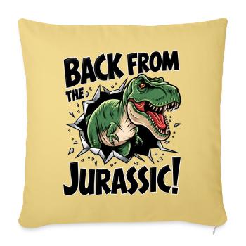 De retour du T-Rex Jurassic - Housse de coussin décorative 45 x 45 cm - jaune délavé - Devant