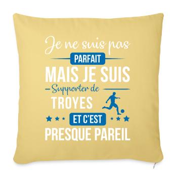 Je Ne Suis Pas Parfait Mais Je Suis Supporter D... - Housse de coussin décorative 45 x 45 cm - jaune délavé - Devant