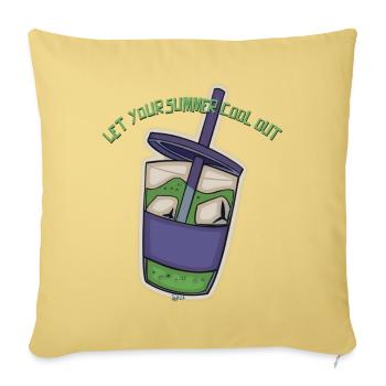 Autocollant de boisson fraîche d’été - Housse de coussin décorative 45 x 45 cm - jaune délavé - Devant