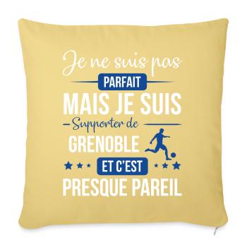 Je Ne Suis Pas Parfait Mais Je Suis Supporter D... - Housse de coussin décorative 45 x 45 cm - jaune délavé - Devant