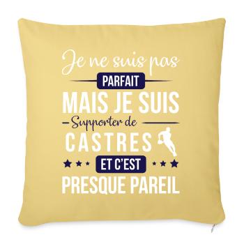 Je Ne Suis Pas Parfait Mais Je Suis Supporter D... - Housse de coussin décorative 45 x 45 cm - jaune délavé - Devant