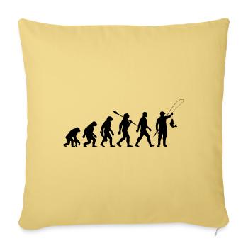 Evolution - Angeln - Angler - Fische fangen - Sofakissenbezug 45 x 45 cm - Hellgelb - Vorne