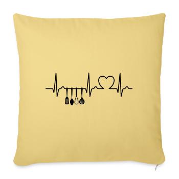 ECG Curve - Heart Curve - Kitchen - Kitchen Appliance - Sofa pillowcase 17,3'' x 17,3'' (45 x 45 cm) - washed yellow - Front