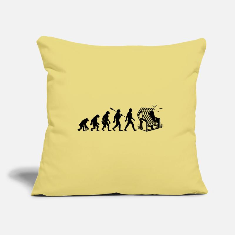 Evolution - Chaise de plage - Vacances - Mer - Mouettes Housse de coussin décorative 45 x 45 cm