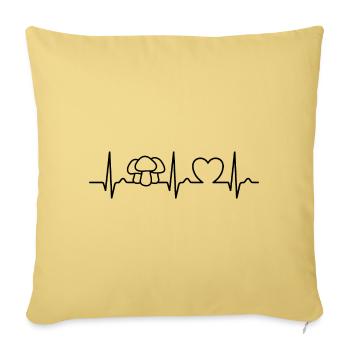 Heart Curve - Mushroom Picker - Mushrooms - Spell - Sofa pillowcase 17,3'' x 17,3'' (45 x 45 cm) - washed yellow - Front