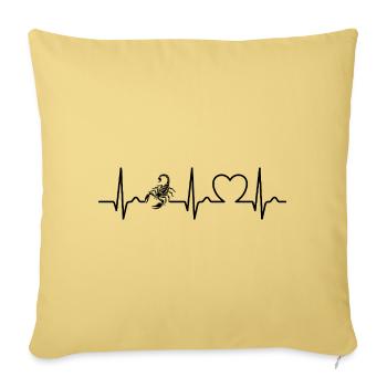 Scorpio - Poison Stinger - Pulse - Heart Curve - ECG - Sofa pillowcase 17,3'' x 17,3'' (45 x 45 cm) - washed yellow - Front