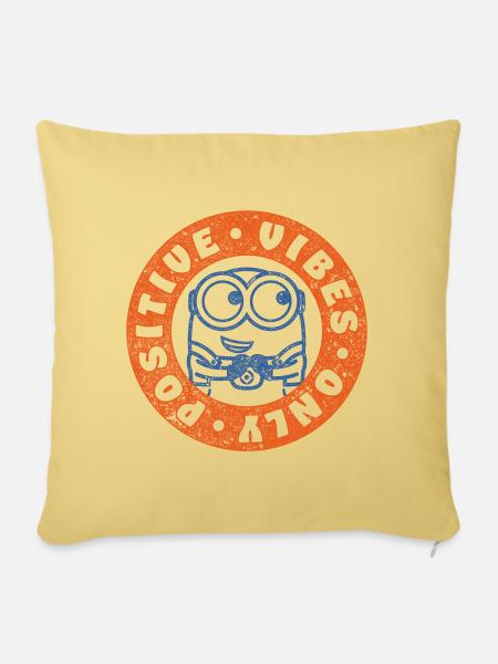 Minions Bob Positive Vibes - Sofakissenbezug 45 x 45 cm - Hellgelb
