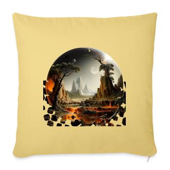 Humanity's dream of exploring distant worlds - Sofa pillowcase 17,3'' x 17,3'' (45 x 45 cm) - washed yellow - Front