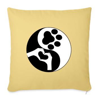 Yin Yang Human/Animals - Sofa pillowcase 17,3'' x 17,3'' (45 x 45 cm) - washed yellow - Front