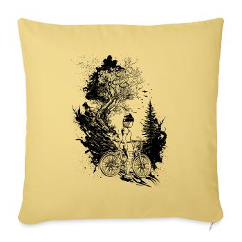 Trail-Ready: Das perfekte Shirt für Mountainbiker! - Sofakissenbezug 45 x 45 cm - Hellgelb - Vorne