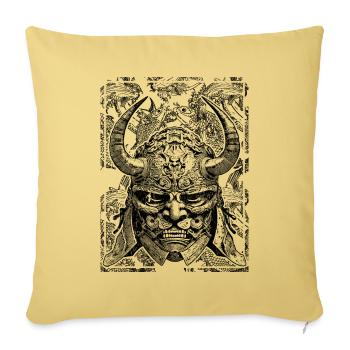 Kois und Samurai-Maske – Stilvoll und Stolz! - Sofakissenbezug 45 x 45 cm - Hellgelb - Vorne