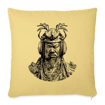 Futuristic Samurai: Sci-Fi & Music Fusion - Sofa pillowcase 17,3'' x 17,3'' (45 x 45 cm) - washed yellow - Front