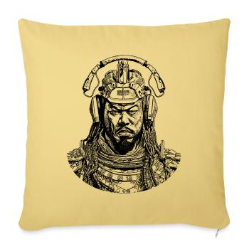 Echoes of the Future: Musical Future Samurai - Sofa pillowcase 17,3'' x 17,3'' (45 x 45 cm) - washed yellow - Front