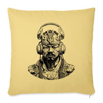 Future Samurai Music Streetwear Shirt - Housse de coussin décorative 45 x 45 cm - jaune délavé - Devant