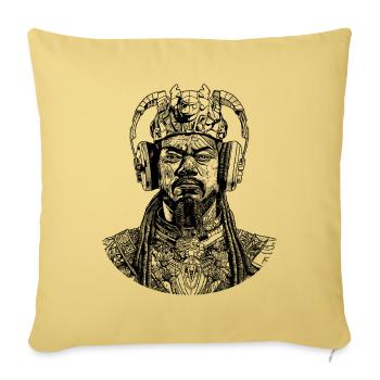 Samurai beat of the future: hip-hop on shirt - Sofa pillowcase 17,3'' x 17,3'' (45 x 45 cm) - washed yellow - Front