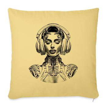 Urban statement: Space Girl shirt in skater look - Sofa pillowcase 17,3'' x 17,3'' (45 x 45 cm) - washed yellow - Front