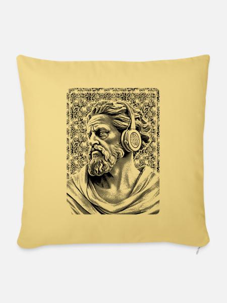 Zeus urban style : Chemise parfaite pour les skateurs - Housse de coussin décorative 45 x 45 cm - jaune délavé