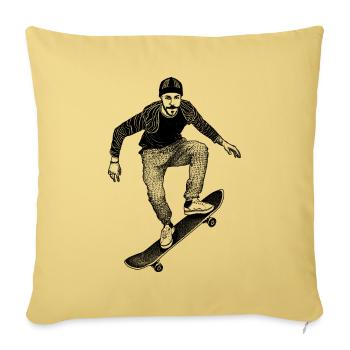 Cool urban street style: skateboarder t-shirts. - Sofa pillowcase 17,3'' x 17,3'' (45 x 45 cm) - washed yellow - Front