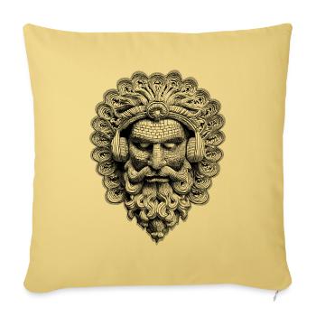 Hip-Hop T-Shirt: Streetwear with god mask vibes - Sofa pillowcase 17,3'' x 17,3'' (45 x 45 cm) - washed yellow - Front