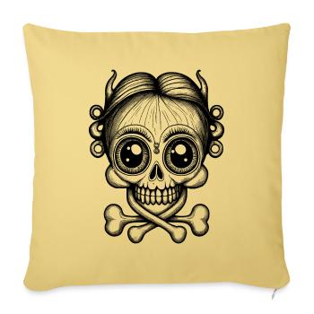 Fascination of horror: shirt, cute skull - Sofa pillowcase 17,3'' x 17,3'' (45 x 45 cm) - washed yellow - Front