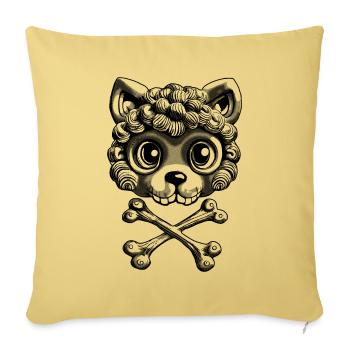 Hamster Skull: Unique Miracle Shirt. - Sofa pillowcase 17,3'' x 17,3'' (45 x 45 cm) - washed yellow - Front