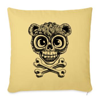 Punkiges Teddy-Totenkopf-Shirt: provokante Message - Sofakissenbezug 45 x 45 cm - Hellgelb - Vorne
