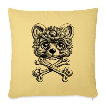 Lion Lover Shirt: Unique Comic Fever! - Sofa pillowcase 17,3'' x 17,3'' (45 x 45 cm) - washed yellow - Front