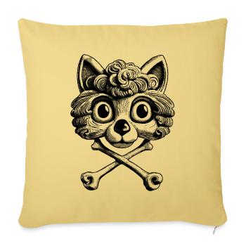 Street Chic: krasse Fusion Comic-Katzenliebe Shirt - Sofakissenbezug 45 x 45 cm - Hellgelb - Vorne