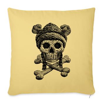 Bijoux Vintage à collectionner : Chemise tête de mort rétro - Housse de coussin décorative 45 x 45 cm - jaune délavé - Devant
