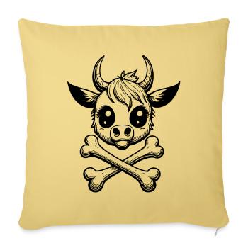 Cute & Wild: Big-Eyed Calf Shirt - Sofa pillowcase 17,3'' x 17,3'' (45 x 45 cm) - washed yellow - Front