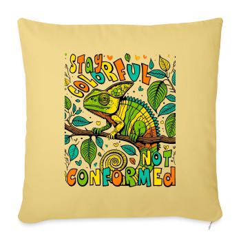 Chemise caméléon unique : Afficher la couleur - Housse de coussin décorative 45 x 45 cm - jaune délavé - Devant