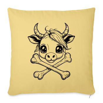 Cool Kids T-Shirt: Cartoon-Piraten-Stier - Sofakissenbezug 45 x 45 cm - Hellgelb - Vorne